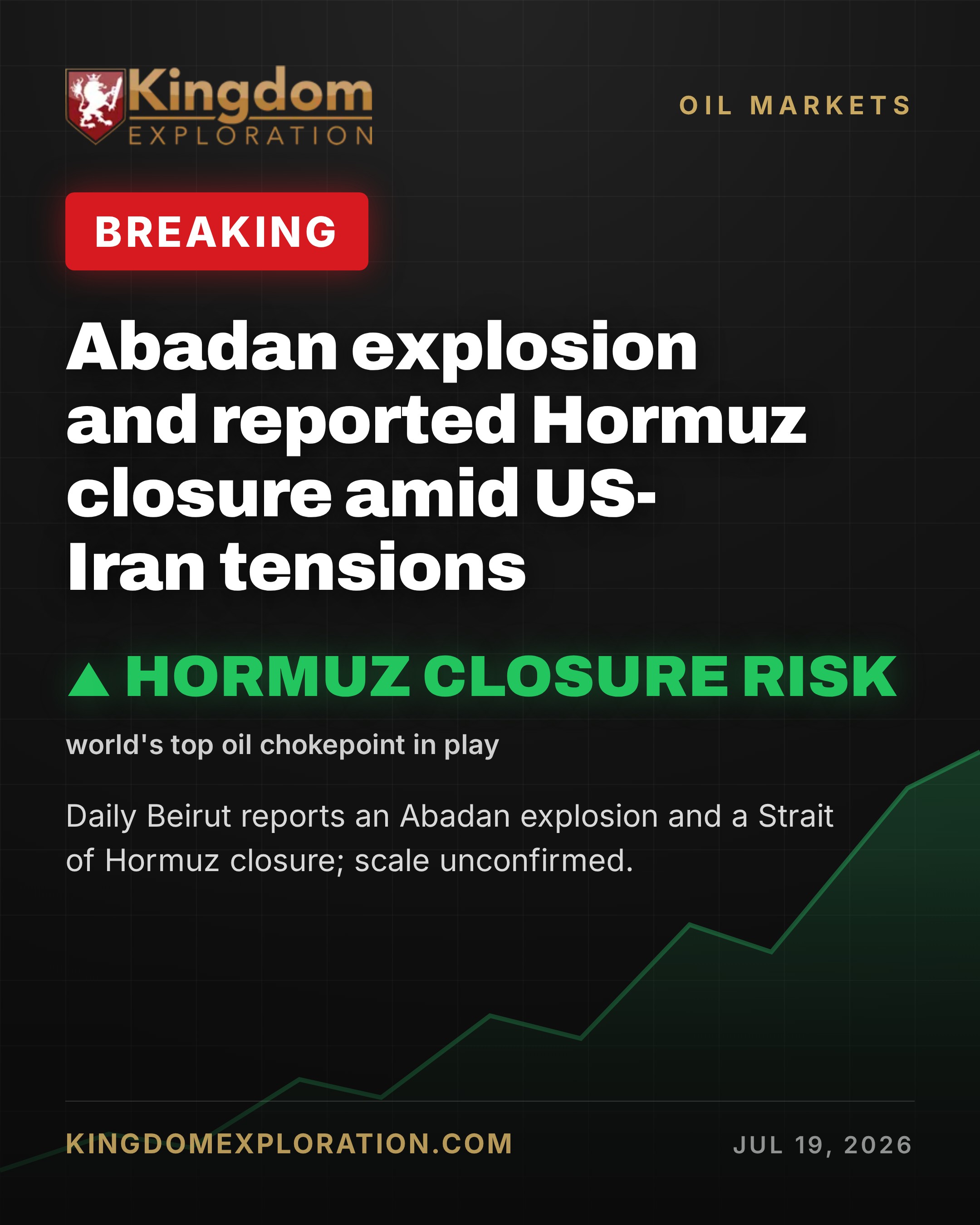 Abadan Explosion, Hormuz Closure Reported Amid US-Iran Tensions