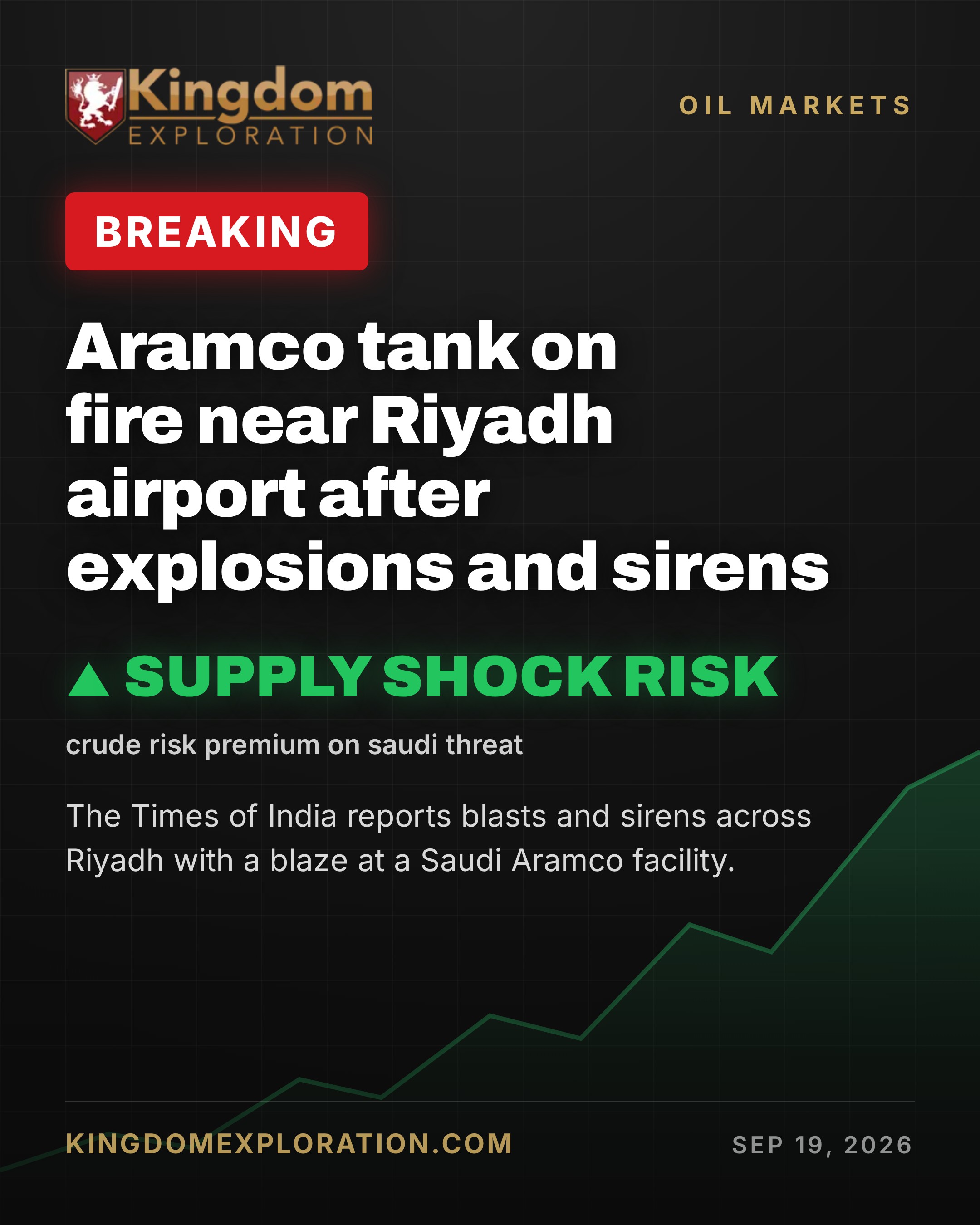 Aramco Tank ABLAZE Near Riyadh Airport After Blasts