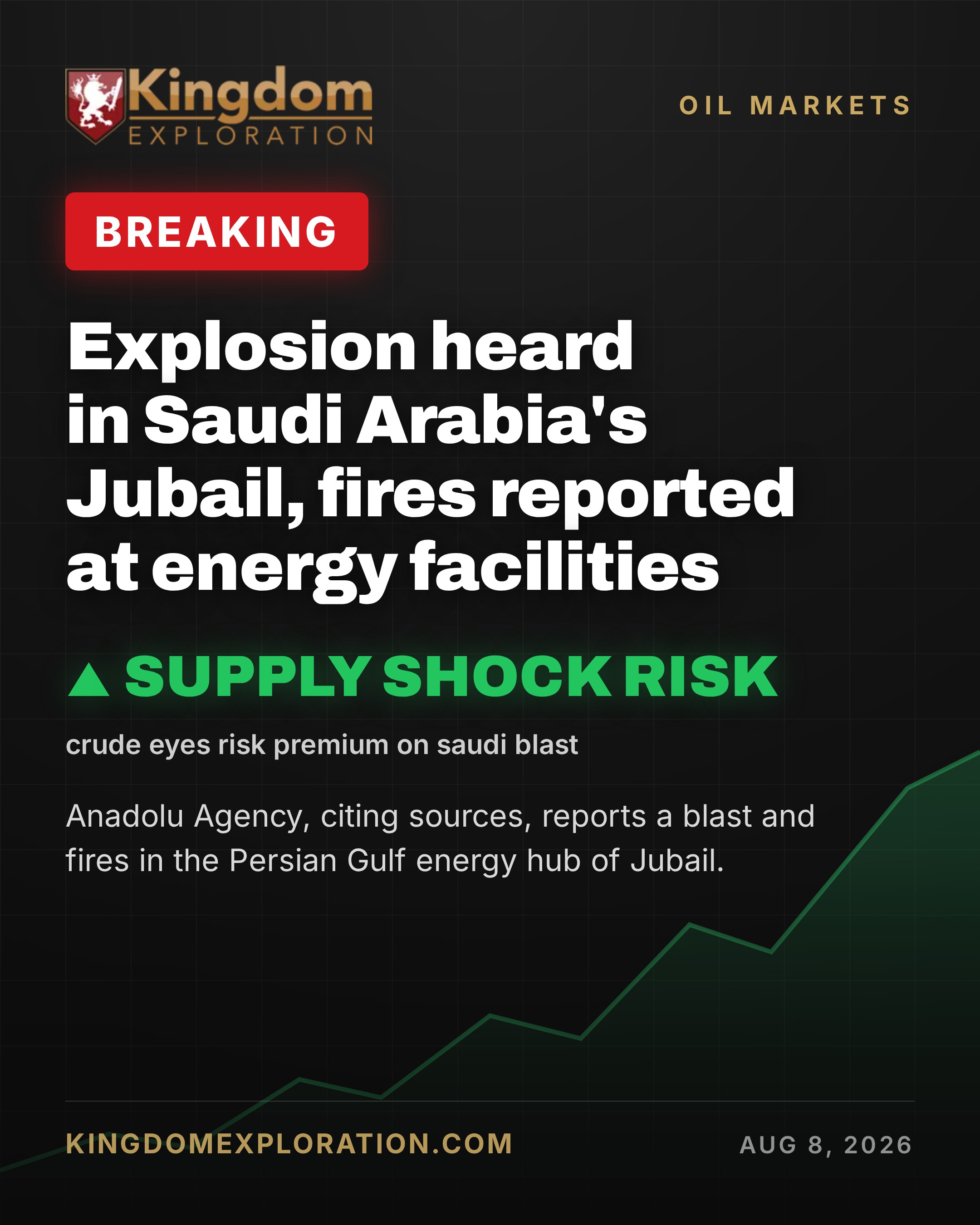 Houthi Attack Sparks Fires At Aramco's Jubail Gas Plant, Jazan Refinery