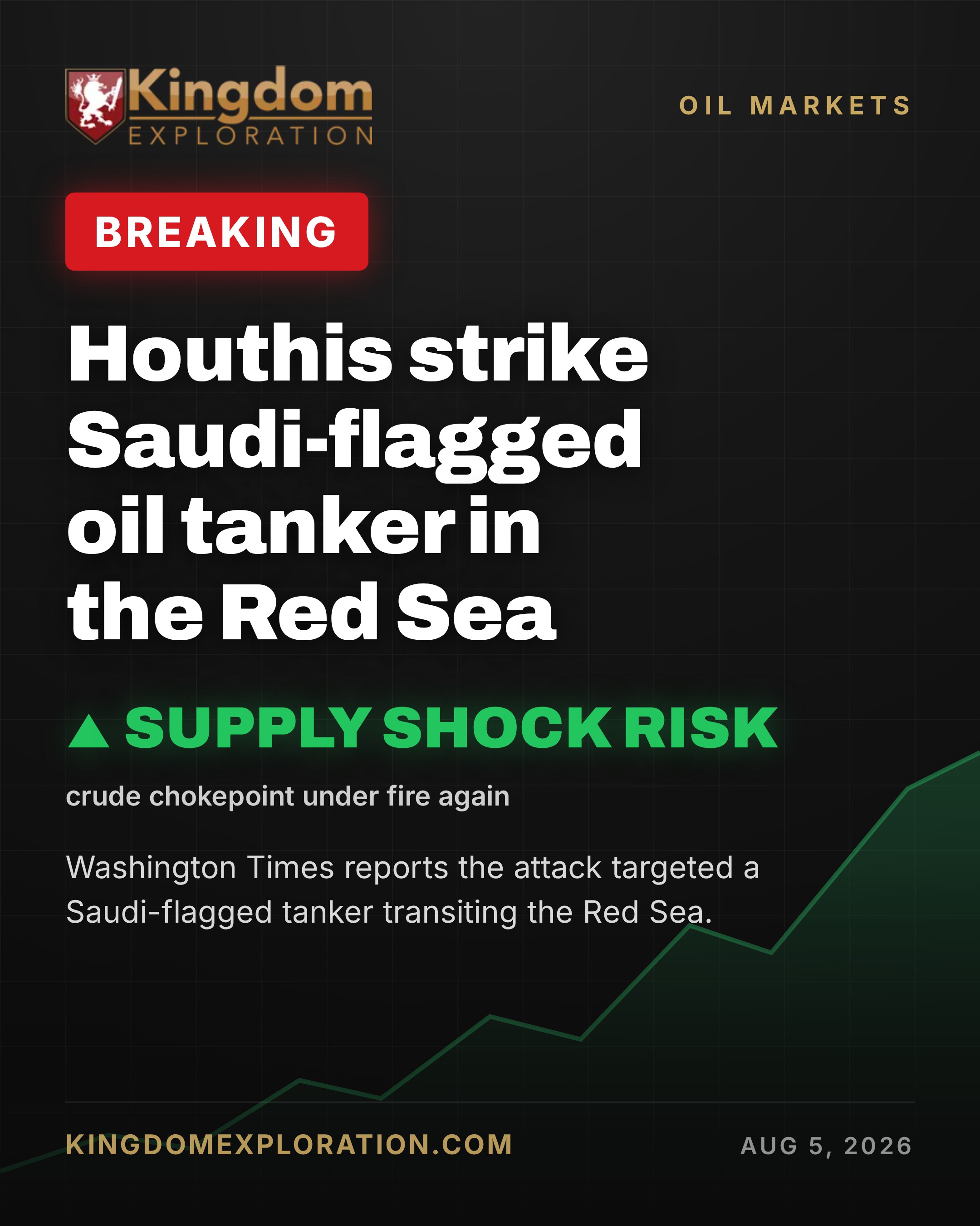 Houthis Declare Red Sea Blockade After Striking Saudi Oil Tanker