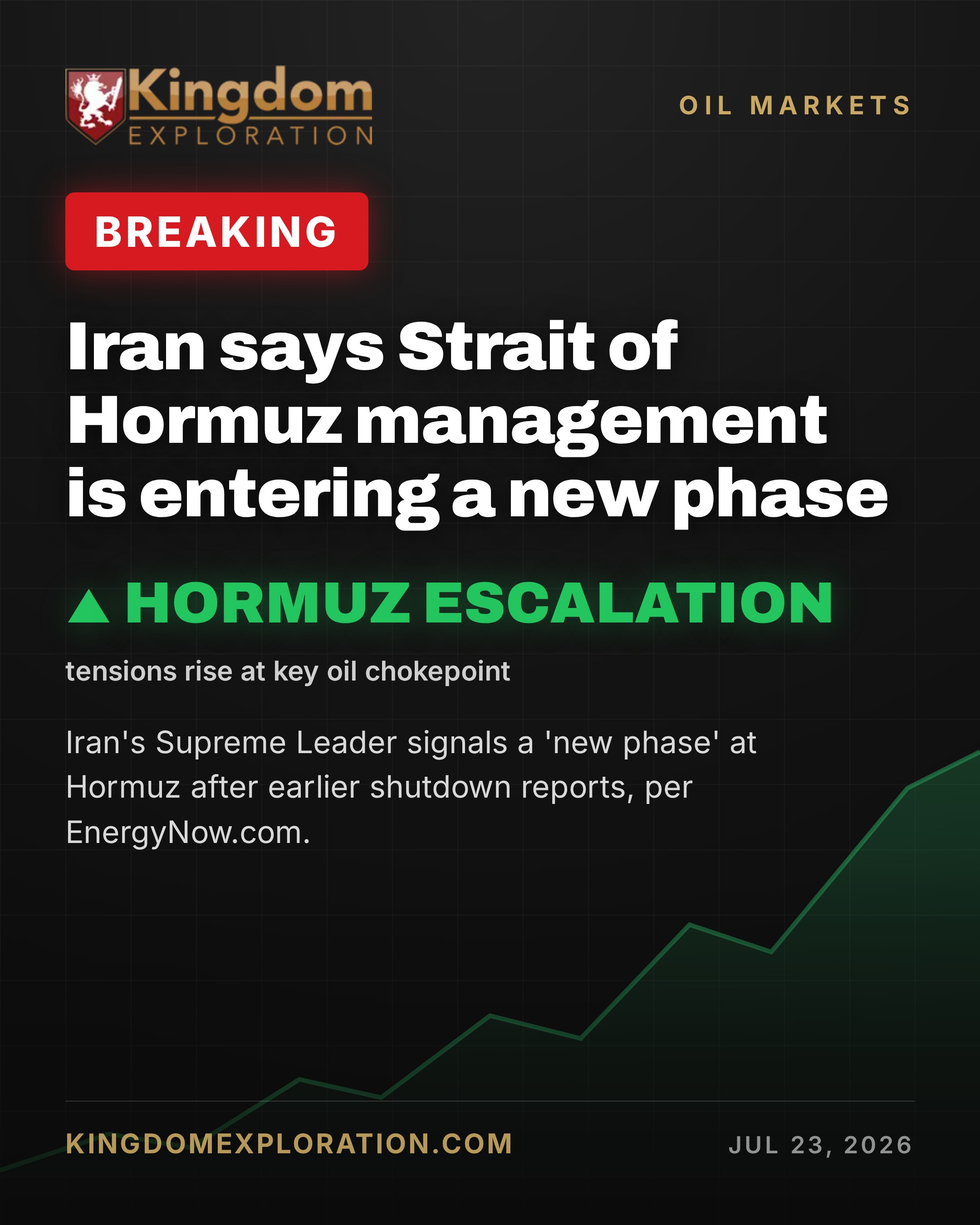 Iran's Leader: Hormuz Strait Management Entering 'New Phase'