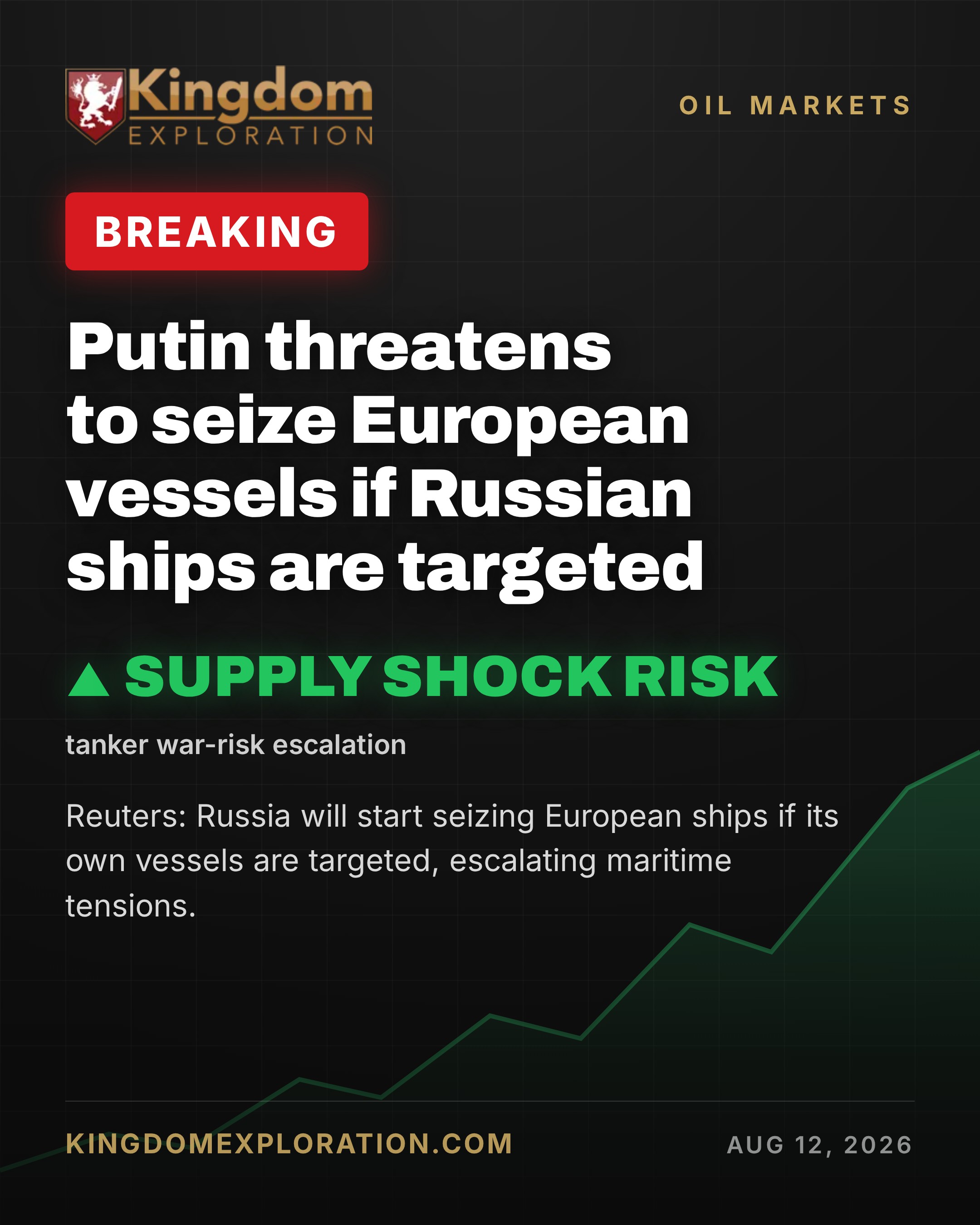 Putin Threatens to SEIZE European Ships Over Tanker Attacks