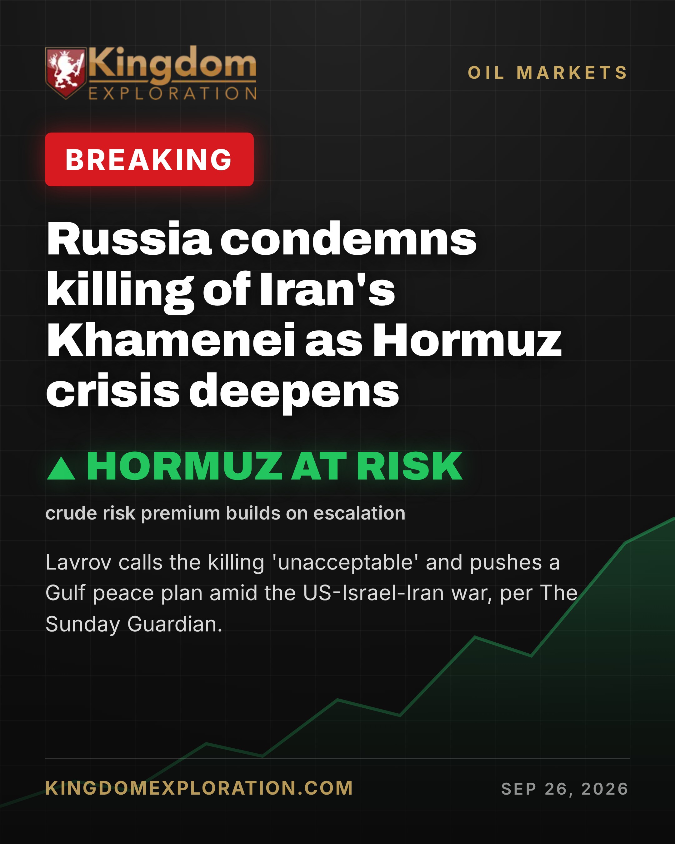 Russia Calls Killing of Iran's Khamenei UNACCEPTABLE