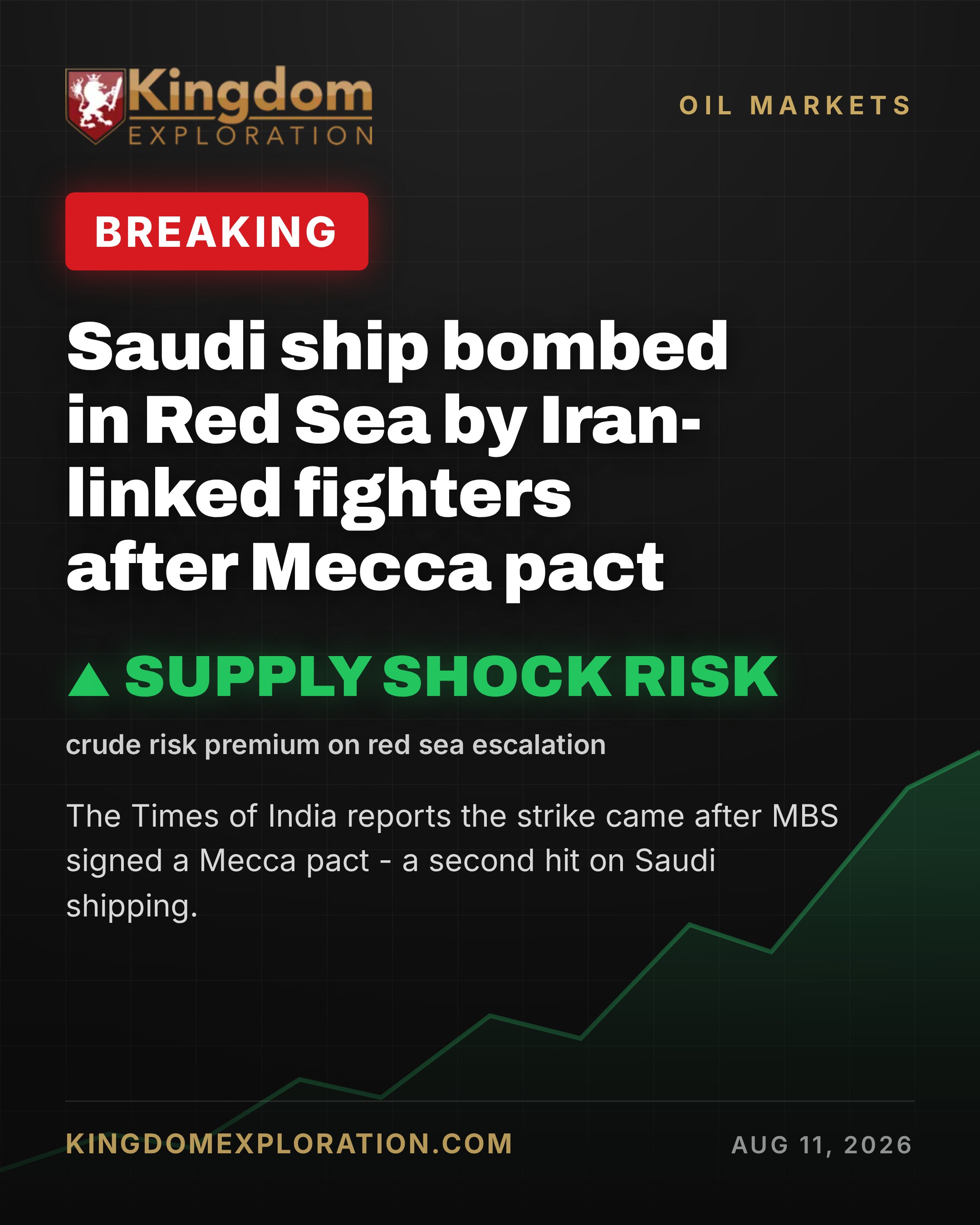Saudi Ship BOMBED in Red Sea After MBS Signs Mecca Pact