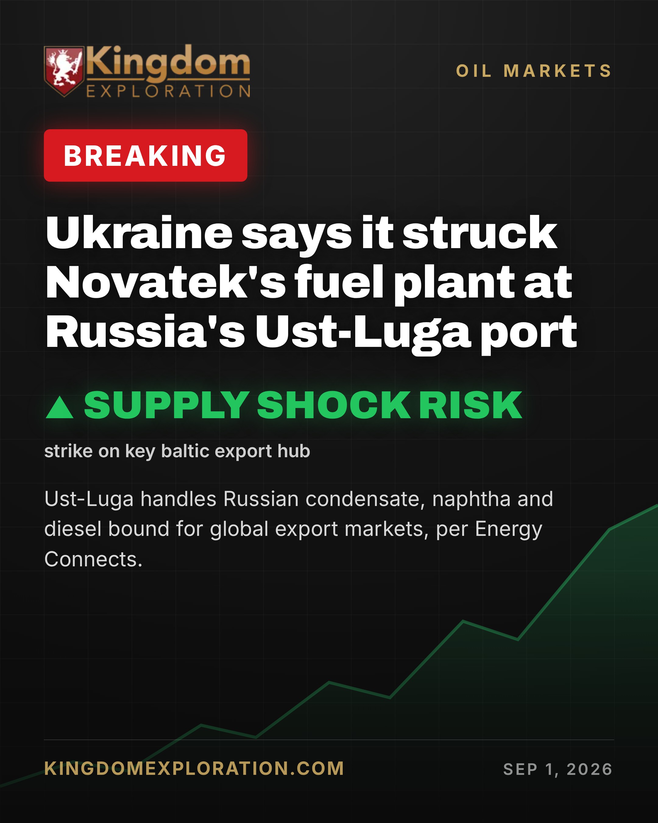 Ukraine STRIKES Novatek Fuel Plant at Russia's Ust-Luga