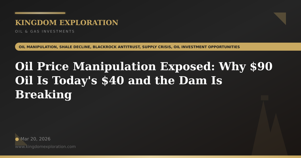 Oil Price Manipulation Exposed: Why $90 Oil Is Today's $40 | Kingdom ...