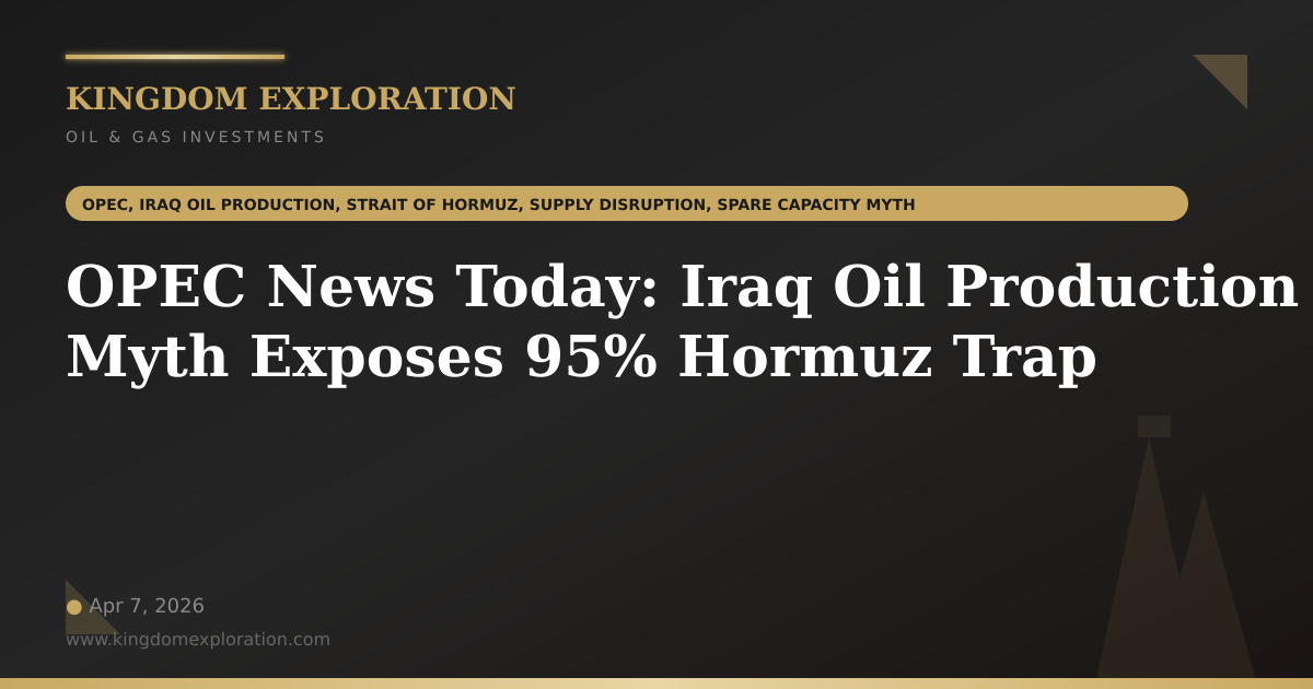 OPEC News Today: Iraq Oil Production Myth Exposes 95% Hormuz Trap ...